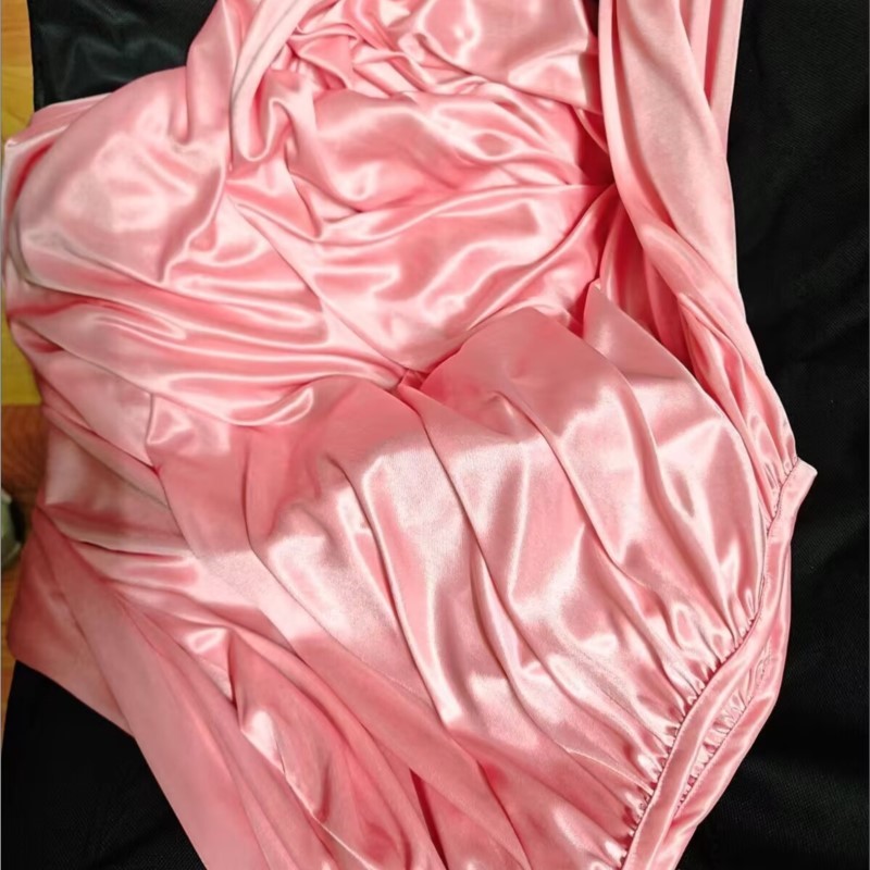 Robe Silk Women - Glänzender Eisseide-Nachthemd mit Gürtel, Unisex Satin-Maxikleid,