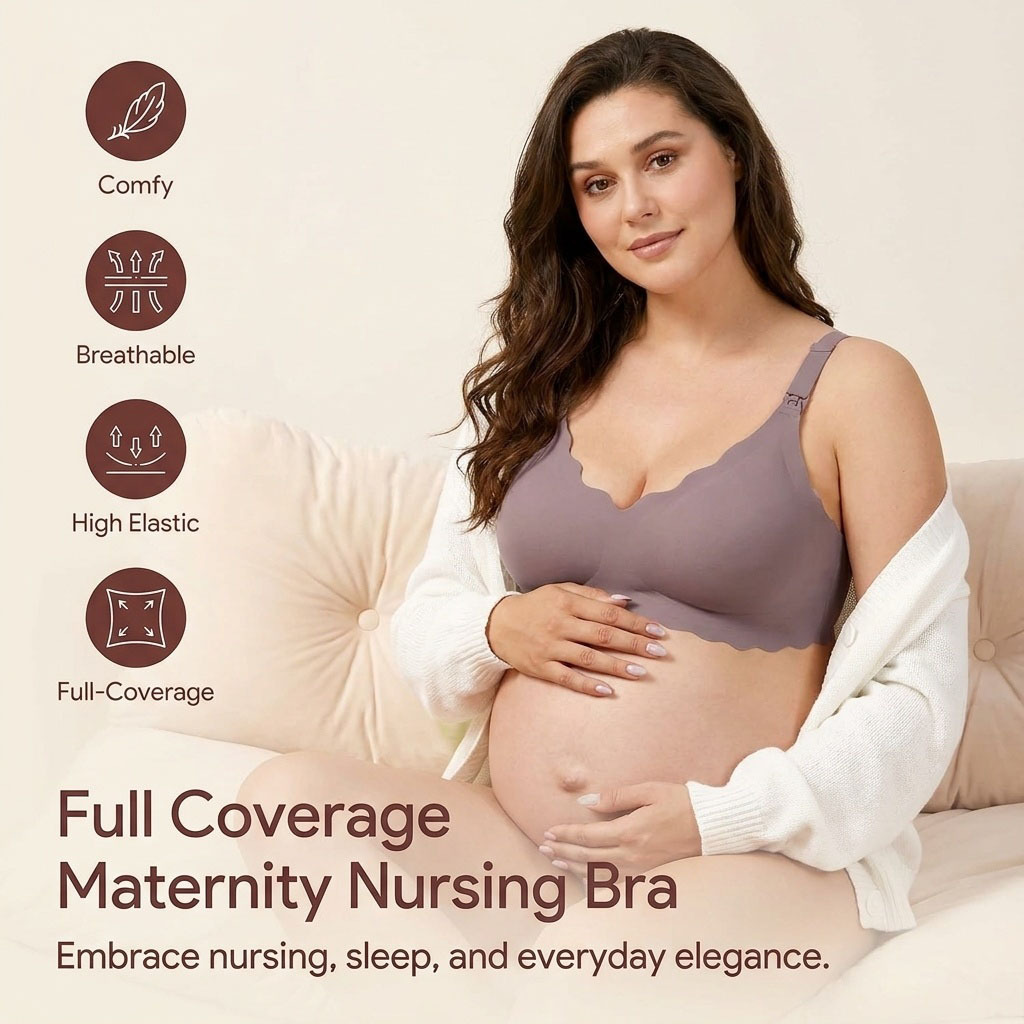 Nursing Bra Sleep - 3XL Plus Size Umstands-Still-BH mit Frontverschluss,